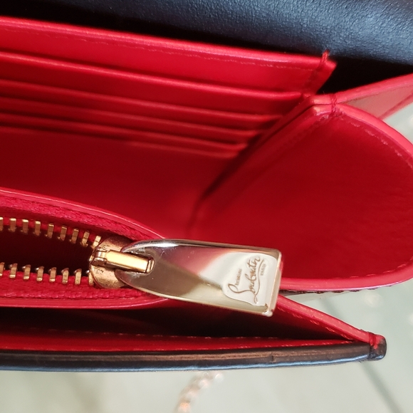 NWOT - Christian Louboutin gold spike leopard Paloma clutch/shoulder bag - Picture 12 of 16